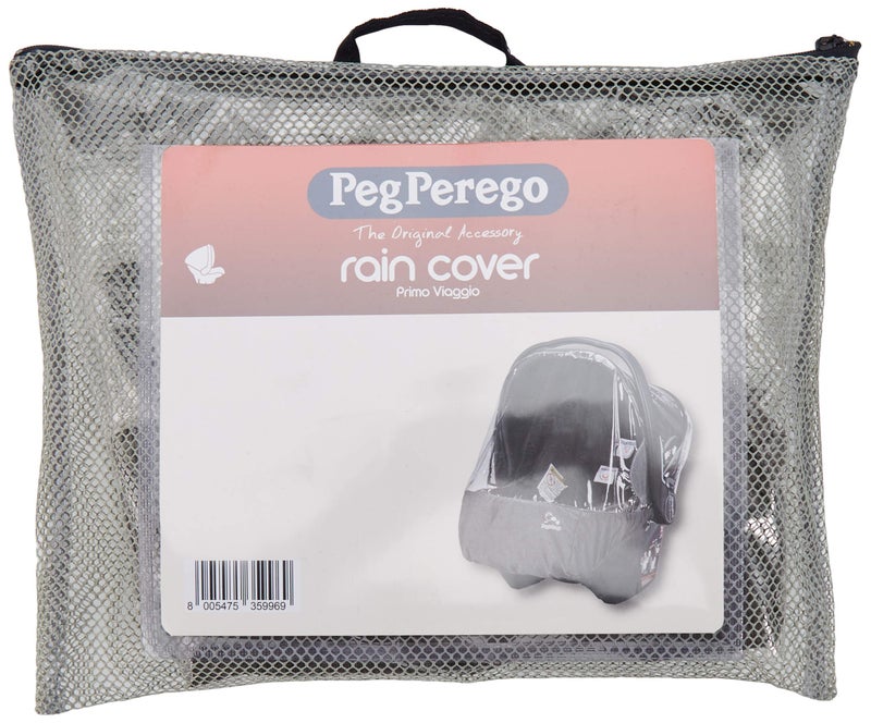 Peg Perego Primo Viaggio Rain Cover - Accessory - Approved for Use with Any Peg Perego Primo Viaggio Infant Car Seats - Clear with Light Grey - Image 1